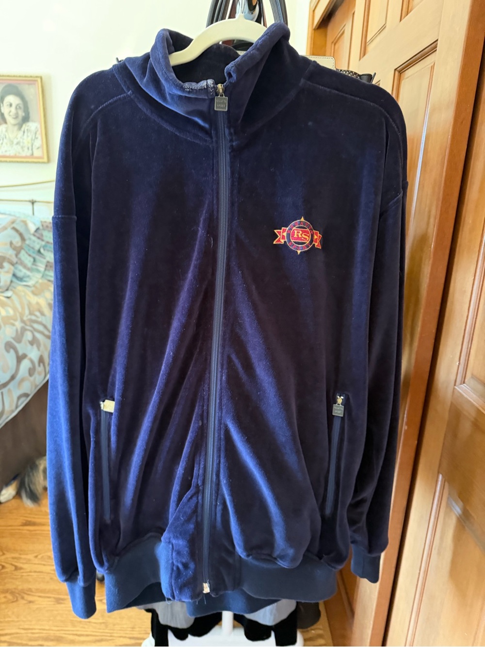 Regatta Sport Mens Navy Velour Full-Zip Jacket and Pants Set